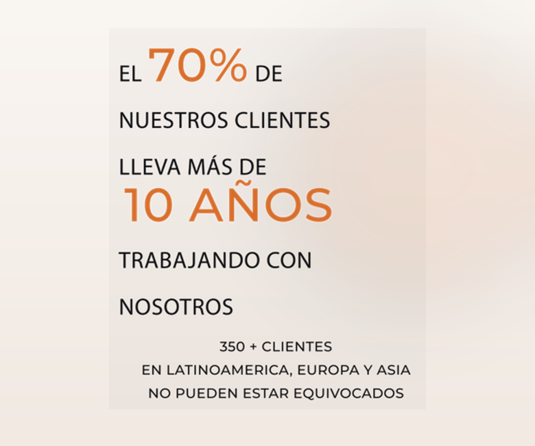 Gráfico: el 70% de nuestros clientes lleva más de 10 años trabajando con CC&A StratEx