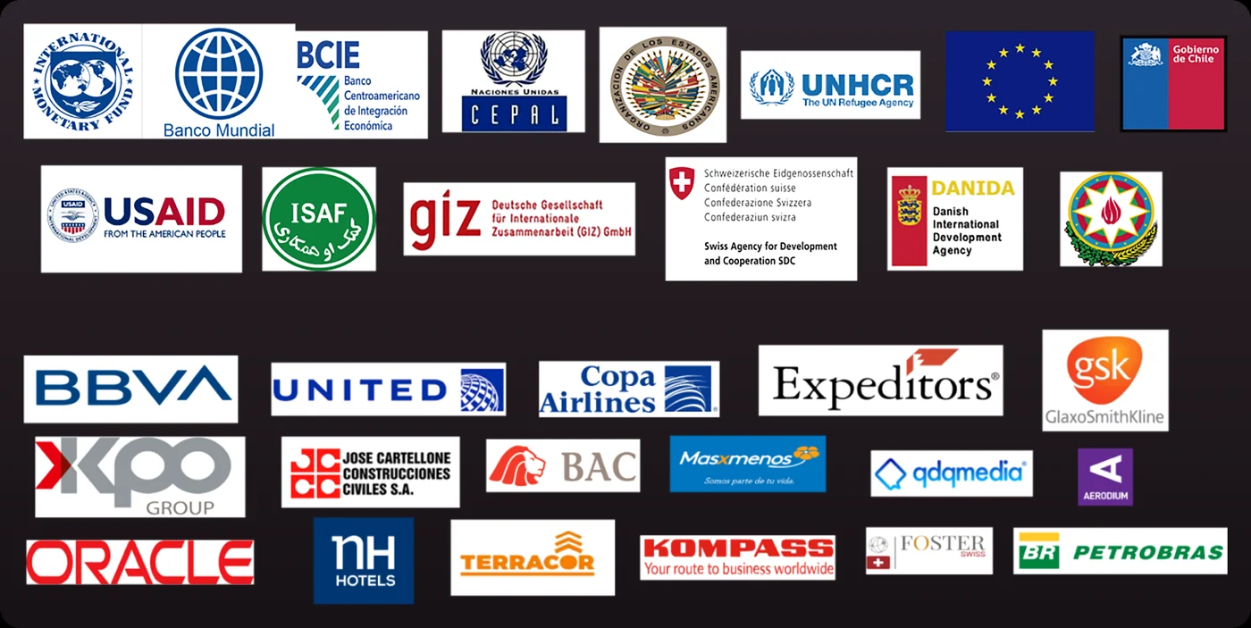 Selección representativa de organizaciones y clientes vinculados a la trayectoria de CC&A StratEx